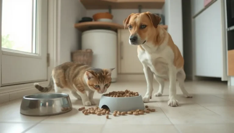 Mon chat mange les croquettes du chien : risques et solutions