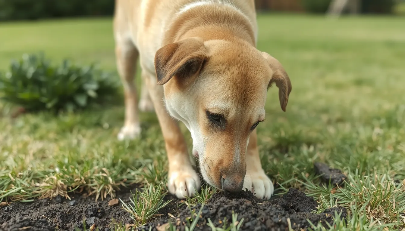 mon chien mange de la terre