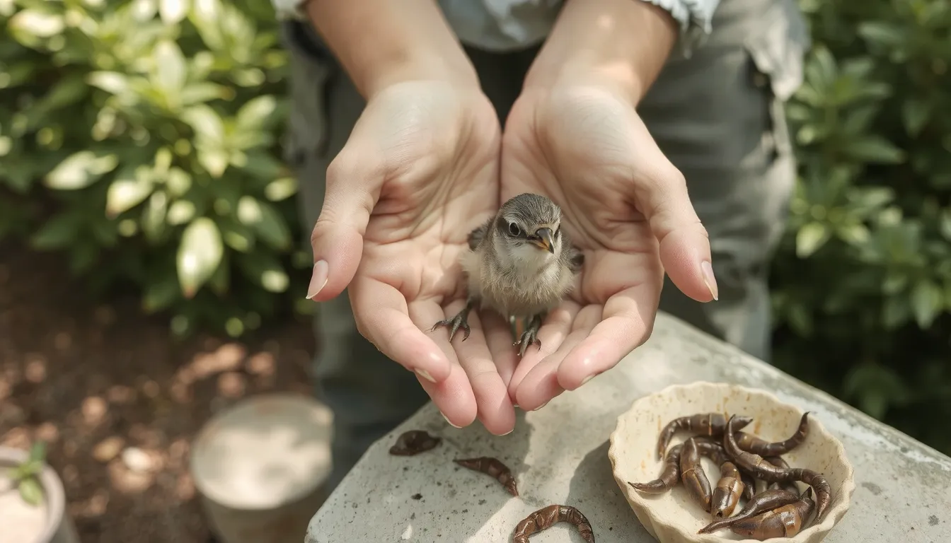 nourrir un oiseau tombé du nid