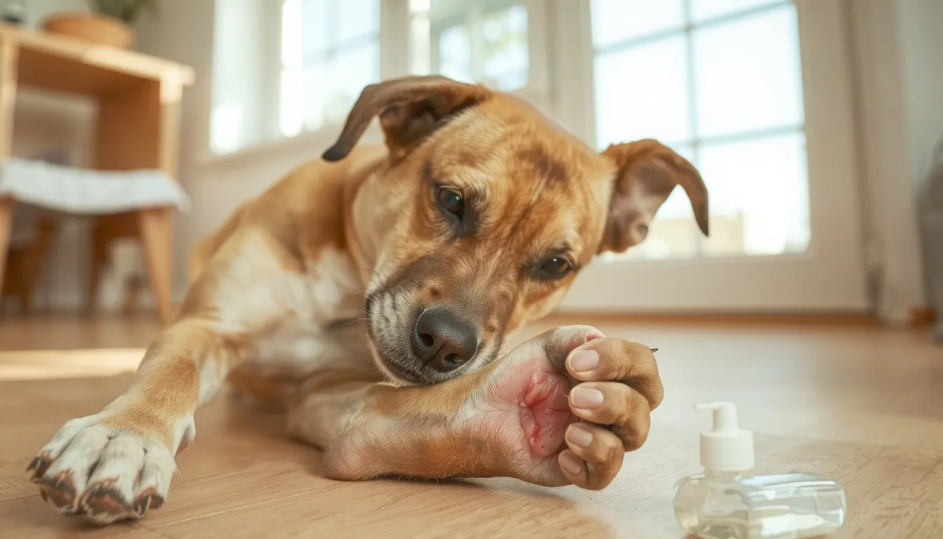 plaie chien qui se gratte
