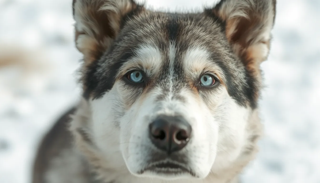 chien aux yeux bleus